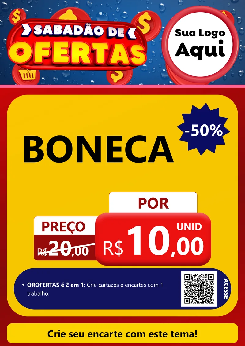 Modelo de Cartaz para Cartaz A4 Vertical com o tema Sabadão de Ofertas para Brinquedos
