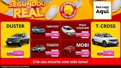 Modelo de TV para TV Horizontal com o tema Segundou do Real para Concessionaria de Carros