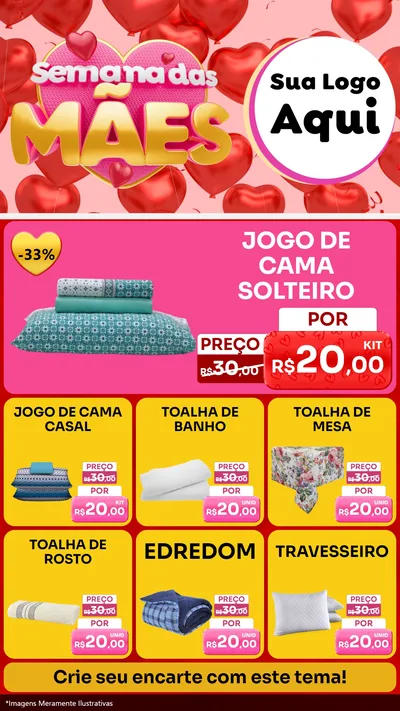 Modelo de Rede Social para Stories com o tema Semana Das Mães para Cama, Mesa e Banho