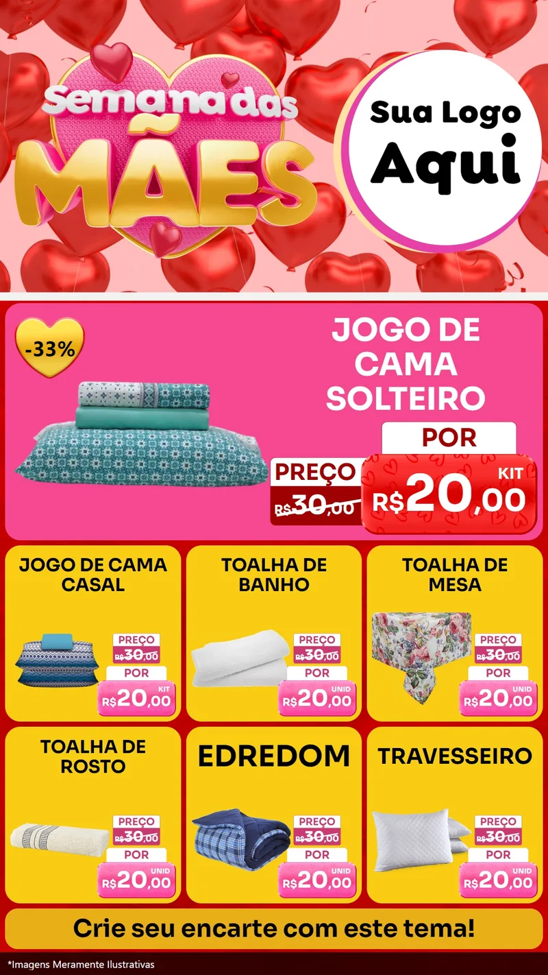 Modelo de Rede Social para Stories com o tema Semana Das Mães para Cama, Mesa e Banho