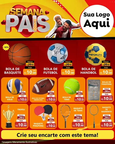 Modelo de Rede Social para Feed Instagram com o tema Semana Dos Pais para Artigos Esportivos