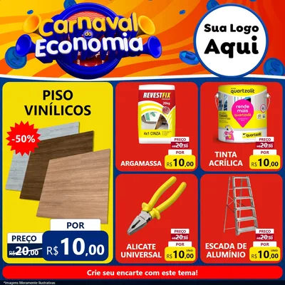 Modelo de Rede Social para Feed Facebook com o tema Carnaval da Economia para Material para Construção