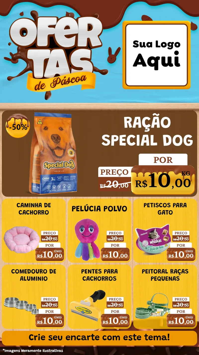 Modelo de Rede Social para Stories com o tema Ofertas de Páscoa para Pet Shop