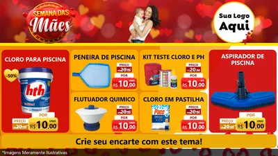 Modelo de TV para TV Horizontal com o tema Semana das Mães para Produtos para Piscina