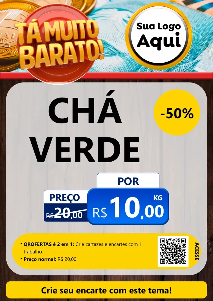 Modelo de Cartaz para Cartaz A4 Vertical com o tema Está Muito Barato para Produtos Naturais