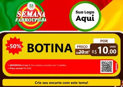 Modelo de Cartaz para Cartaz A4 Horizontal com o tema Semana Farroupilha para Agropecuária