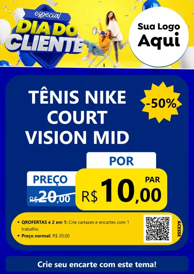 Modelo de Cartaz para Cartaz A4 Vertical com o tema Especial Dia do Cliente para Calçados