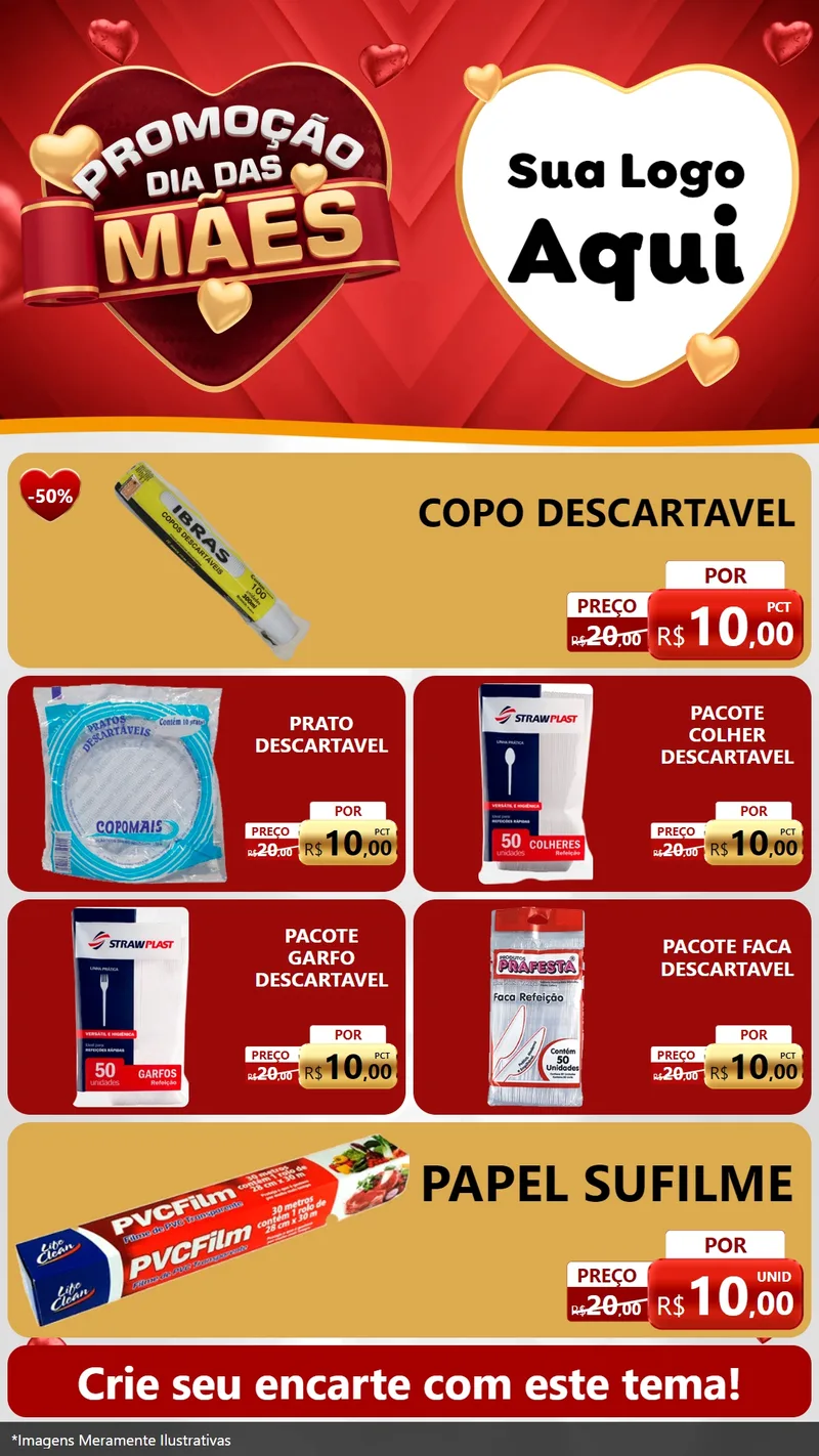 Modelo de TV para TV Vertical com o tema Promoção Dia das Mães para Embalagens