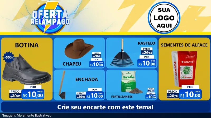 Modelo de TV para TV Horizontal com o tema Oferta Relâmpago para Agropecuária
