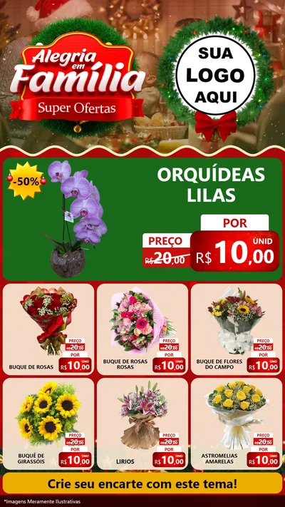 Modelo de Rede Social para Stories com o tema Alegria Em Família - Super Ofertas para Floricultura e jardim