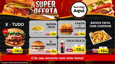 Modelo de TV para TV Horizontal com o tema Super Oferta - Lanches para Hamburgueria