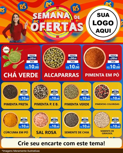 Modelo de Rede Social para Feed Instagram com o tema Semana de Ofertas para Produtos Naturais