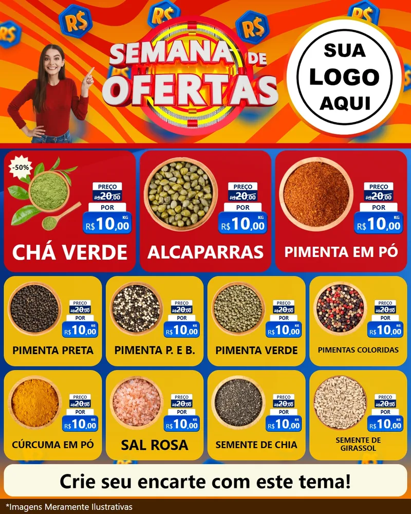 Modelo de Rede Social para Feed Instagram com o tema Semana de Ofertas para Produtos Naturais