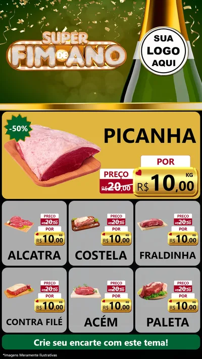 Modelo de Rede Social para Stories com o tema Super Fim de Ano para Açougue