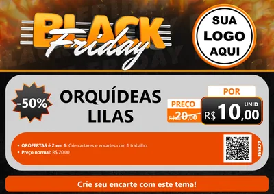 Modelo de Cartaz para Cartaz A4 Horizontal com o tema Black Friday para Floricultura e jardim