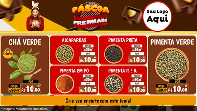 Modelo de TV para TV Horizontal com o tema Páscoa Premiada para Produtos Naturais