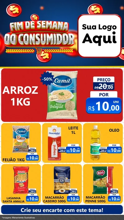 Modelo de Rede Social para Stories com o tema Fim de Semana do Consumidor para Supermercado