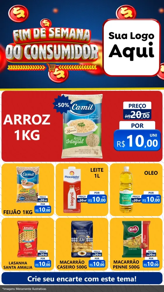 Modelo de Rede Social para Stories com o tema Fim de Semana do Consumidor para Supermercado