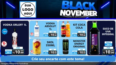 Modelo de TV para TV Horizontal com o tema Black November para Distribuidora de bebidas