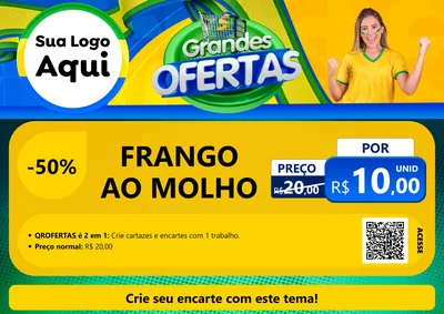 Modelo de Cartaz para Cartaz A4 Horizontal com o tema Grandes Ofertas para Restaurante