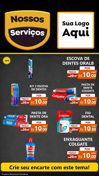 Modelo de TV para TV Vertical com o tema Nossos Serviços para Higiene Pessoal