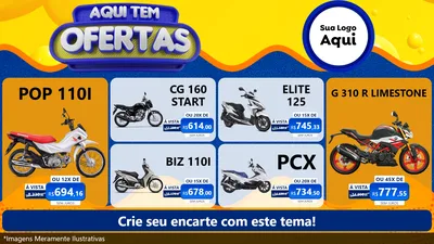 Modelo de TV para TV Horizontal com o tema Aqui Tem Ofertas para Concessionaria de Motos