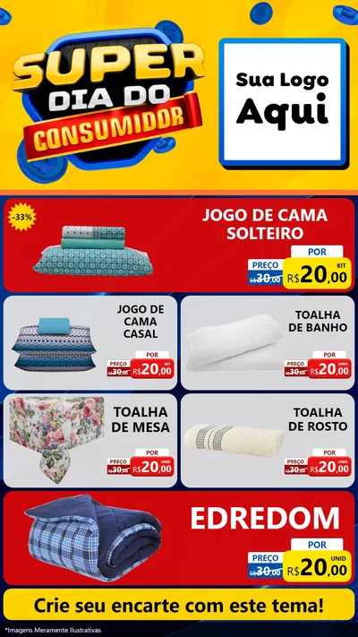 Modelo de TV para TV Vertical com o tema Super Dia do Consumidor para Cama, Mesa e Banho