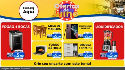 Modelo de TV para TV Horizontal com o tema Ofertas de Julho para Móveis e Eletro