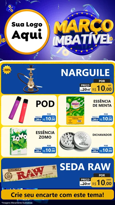Modelo de TV para TV Vertical com o tema Março Imbatível para Tabacaria