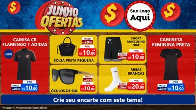 Modelo de TV para TV Horizontal com o tema Junho de Ofertas para Roupas e acessórios