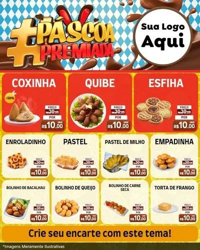 Modelo de Rede Social para Feed Instagram com o tema Páscoa Premiada para Salgadaria