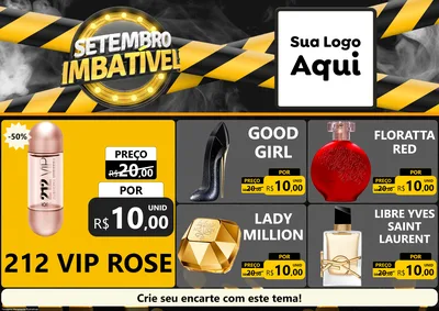 Modelo de Encarte para Encarte A4 Horizontal com o tema Setembro Imbatível para Perfumes