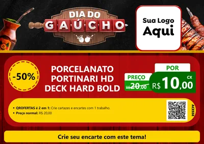 Modelo de Cartaz para Cartaz A4 Horizontal com o tema Dia do Gaúcho para Pisos e revestimentos