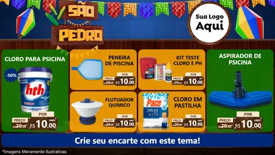 Modelo de TV para TV Horizontal com o tema São Pedro para Produtos para Piscina