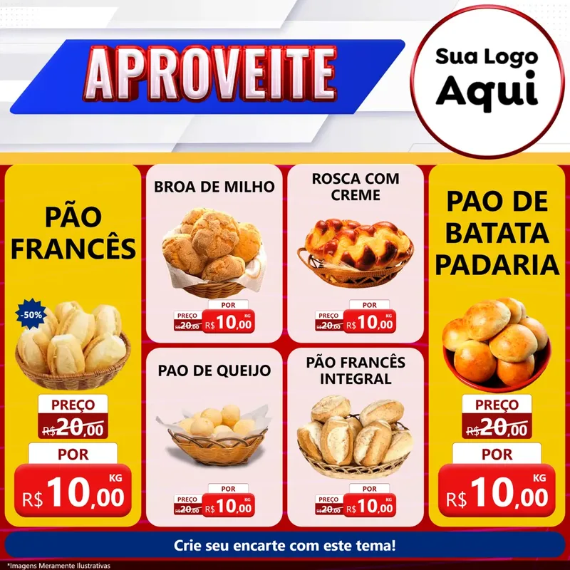 Modelo de Rede Social para Feed Facebook com o tema Aproveite para Padaria