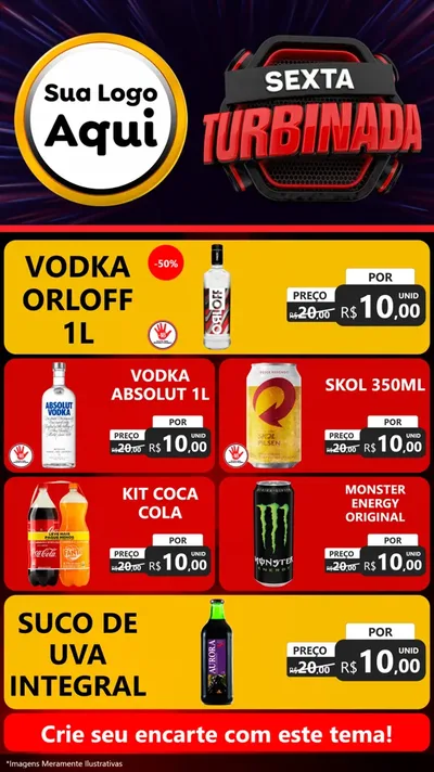Modelo de TV para TV Vertical com o tema Sexta Turbinada para Distribuidora de bebidas