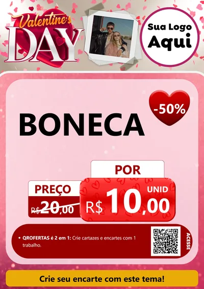 Modelo de Cartaz para Cartaz A4 Vertical com o tema Valentine's Day para Brinquedos