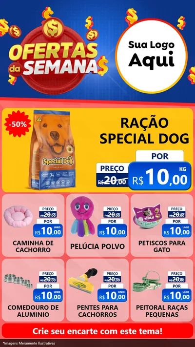 Modelo de Rede Social para Stories com o tema Ofertas Da Semana para Pet Shop