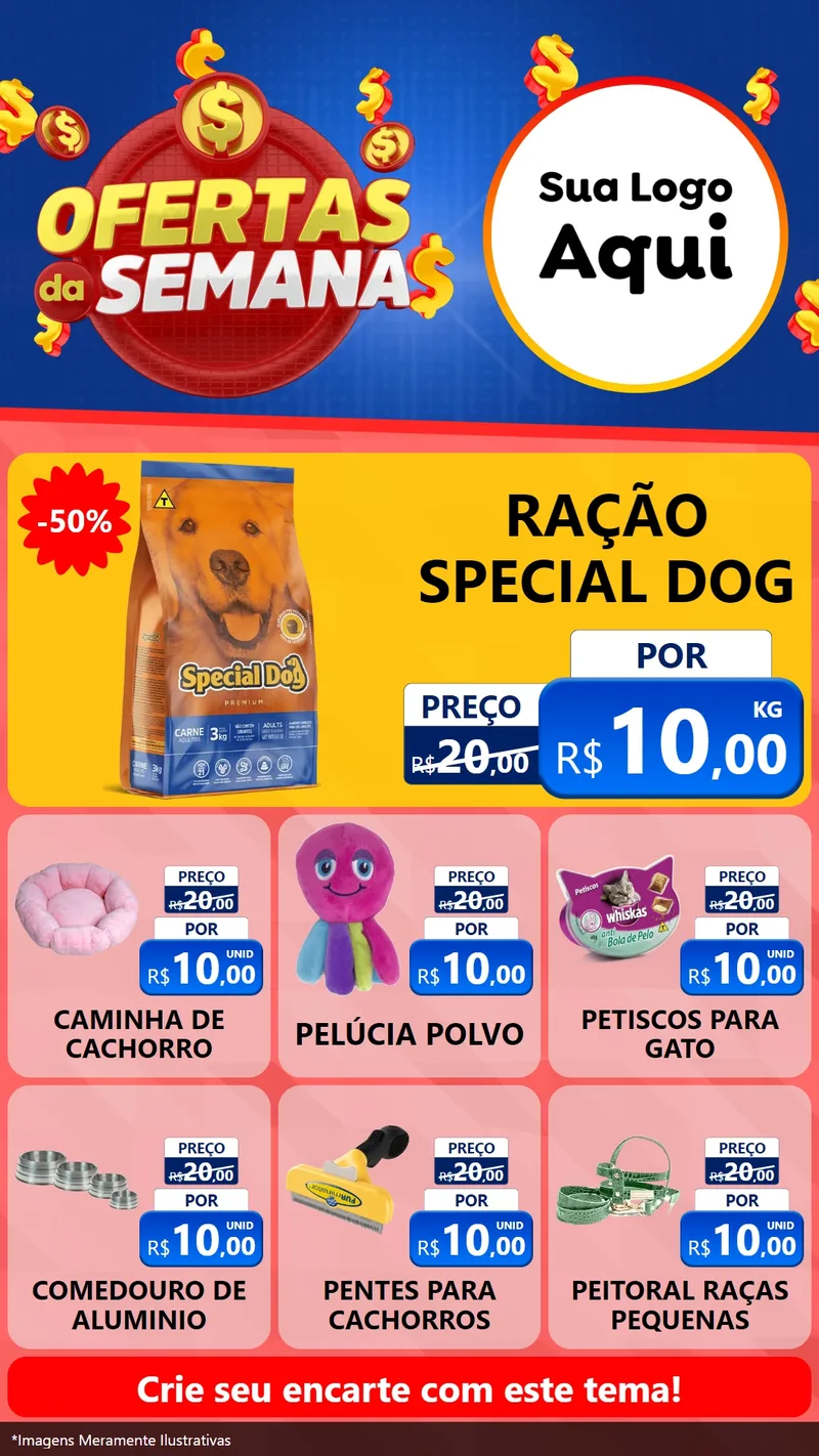 Modelo de Rede Social para Stories com o tema Ofertas Da Semana para Pet Shop