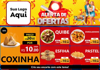 Modelo de Encarte para Encarte A4 Horizontal com o tema Alerta de Ofertas para Salgadaria
