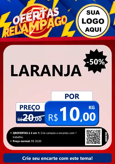 Modelo de Cartaz para Cartaz A4 Vertical com o tema Ofertas Relâmpago para Hortifrúti