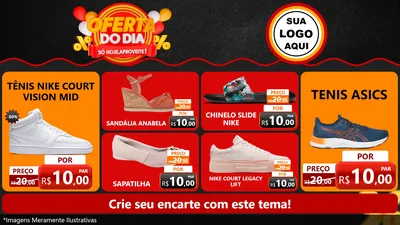 Modelo de TV para TV Horizontal com o tema Oferta do Dia - Só hoje, Aproveite! para Calçados