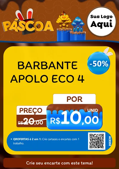Modelo de Cartaz para Cartaz A4 Vertical com o tema Páscoa para Armarinho e Aviamentos