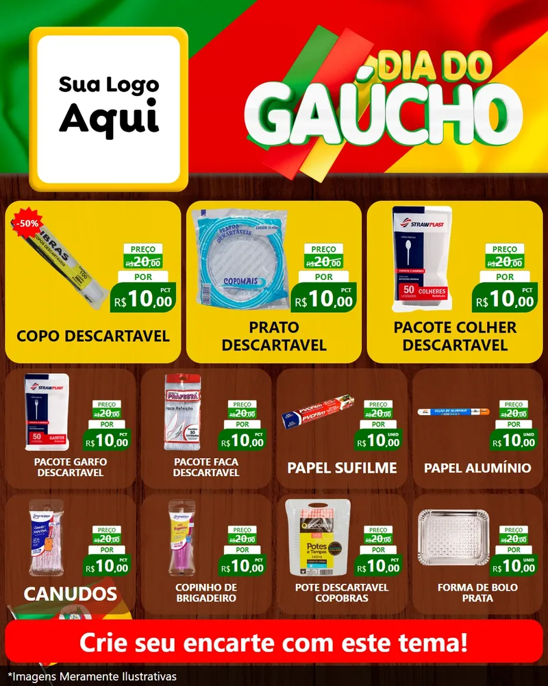 Modelo de Rede Social para Feed Instagram com o tema Dia do Gaúcho para Embalagens