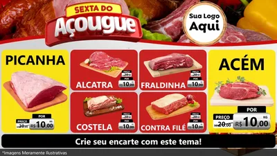 Modelo de TV para TV Horizontal com o tema Sexta do Açougue para Açougue