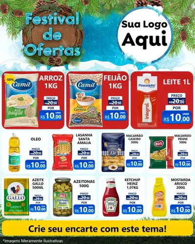 Modelo de Rede Social para Feed Instagram com o tema Festival de Ofertas - Inverno para Supermercado