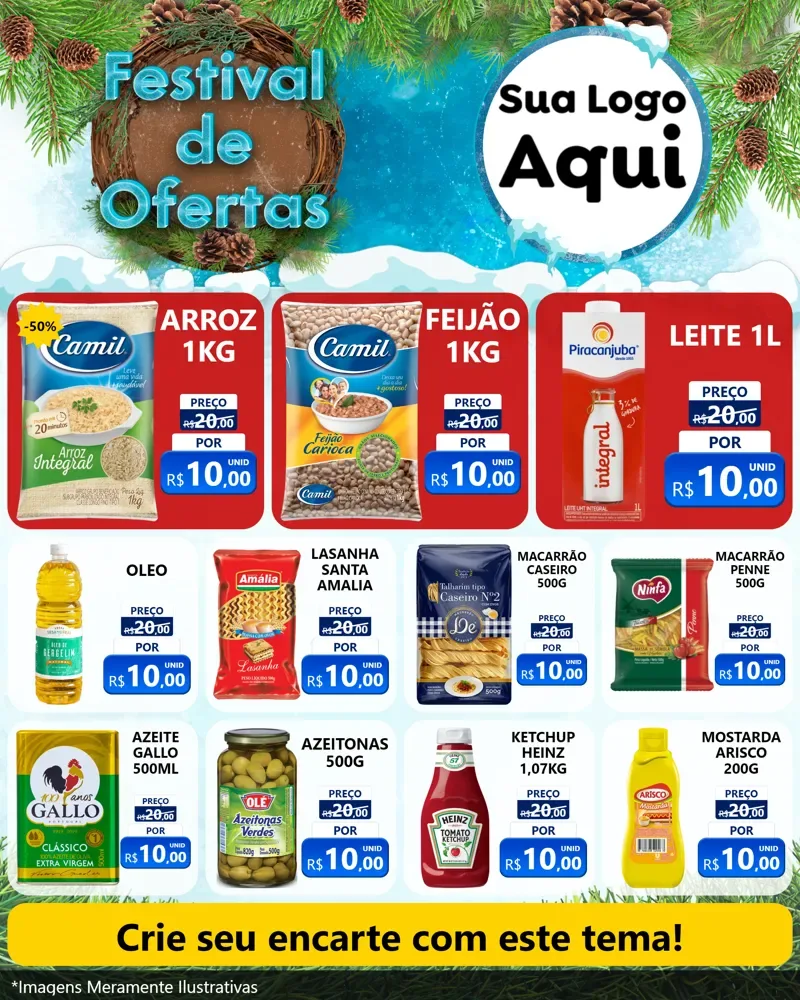 Modelo de Rede Social para Feed Instagram com o tema Festival de Ofertas - Inverno para Supermercado