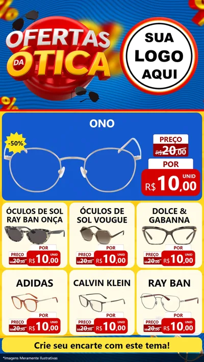 Modelo de Rede Social para Stories com o tema Ofertas da Ótica para Óticas