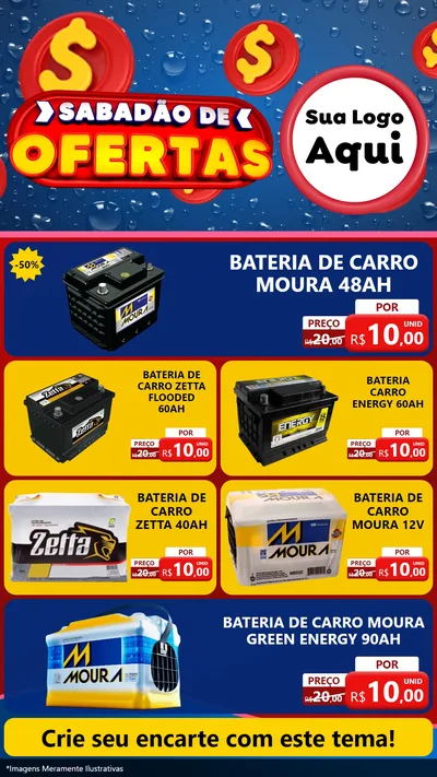 Modelo de TV para TV Vertical com o tema Sabadão de Ofertas para Baterias Elétricas