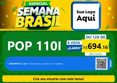 Modelo de Cartaz para Cartaz A4 Horizontal com o tema Especial Semana do Brasil para Concessionaria de Motos